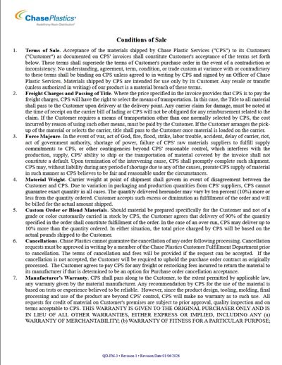 Conditions of Sale Thumbnail